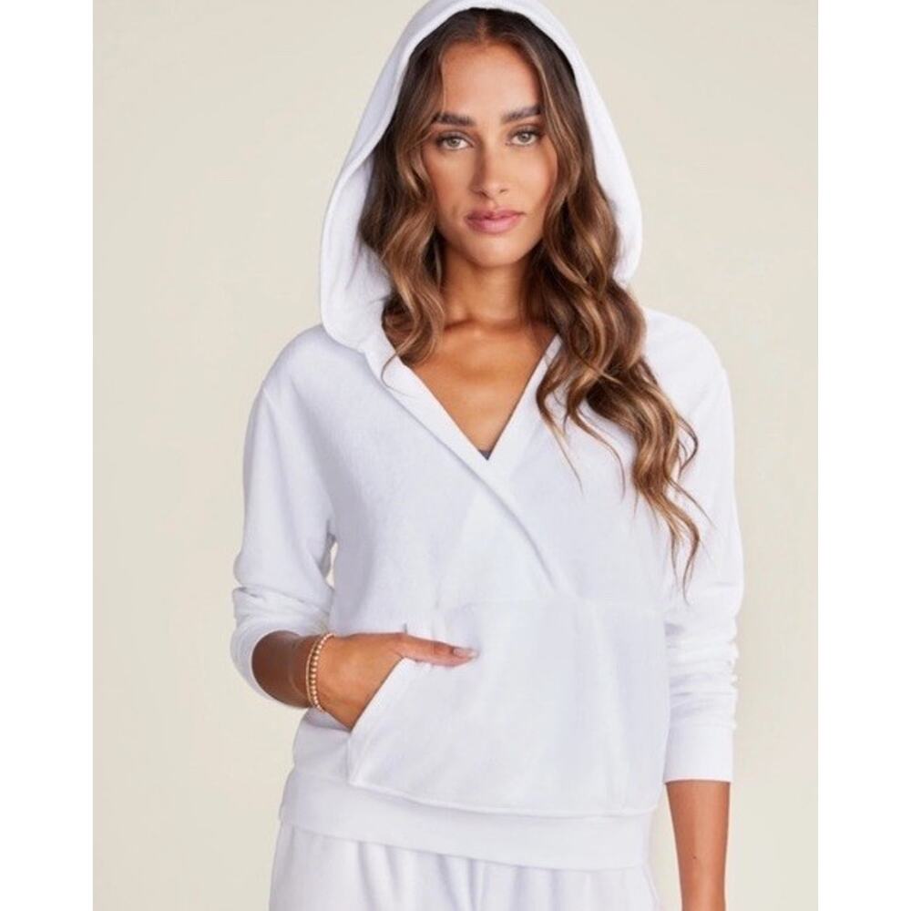 Barefoot Dreams Beach Terry Crossover Hoodie Women’s Large White Resort Pool - Picture 1 of 10